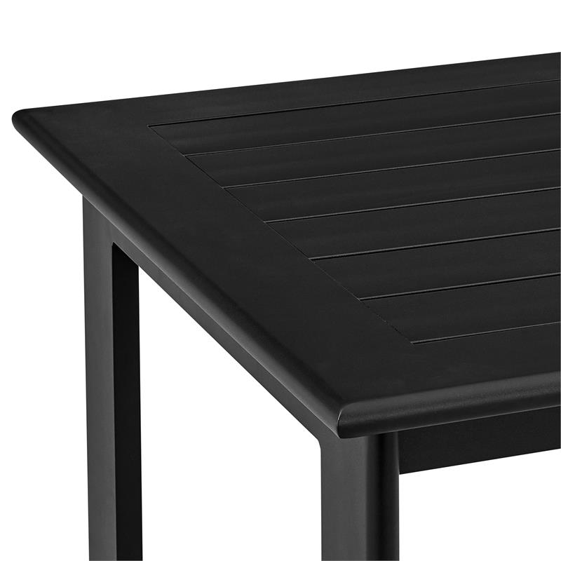 Armen Living Encinitas 5-Piece Aluminum Outdoor Patio Table Set in Dark Gray