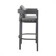 Armen Living Menorca Outdoor Patio 5-Piece Aluminum Bar Set in Gray