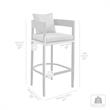 Armen Living Menorca Outdoor Patio 5-Piece Aluminum Bar Set in Gray