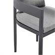 Armen Living Menorca Outdoor Patio 5-Piece Aluminum Dining Set in Gray