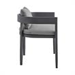 Armen Living Menorca Outdoor Patio 7-Piece Aluminum Dining Set in Gray