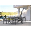 Armen Living Menorca Outdoor Patio 7-Piece Aluminum Dining Set in Gray