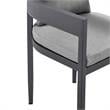 Armen Living Menorca Outdoor Patio 7-Piece Aluminum Dining Set in Gray