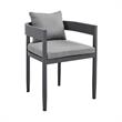 Armen Living Menorca Outdoor Patio 7-Piece Aluminum Dining Set in Gray