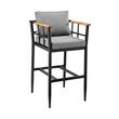 Armen Living Orlando Outdoor Patio 5-Piece Aluminum Bar Set in Gray