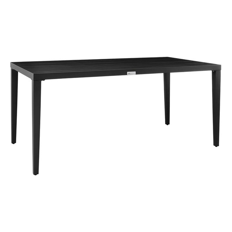 Armen Living Palma 7-Piece Outdoor Fabric & Aluminum Dining Table Set in Gray