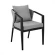 Armen Living Palma 7-Piece Outdoor Fabric & Aluminum Dining Table Set in Gray