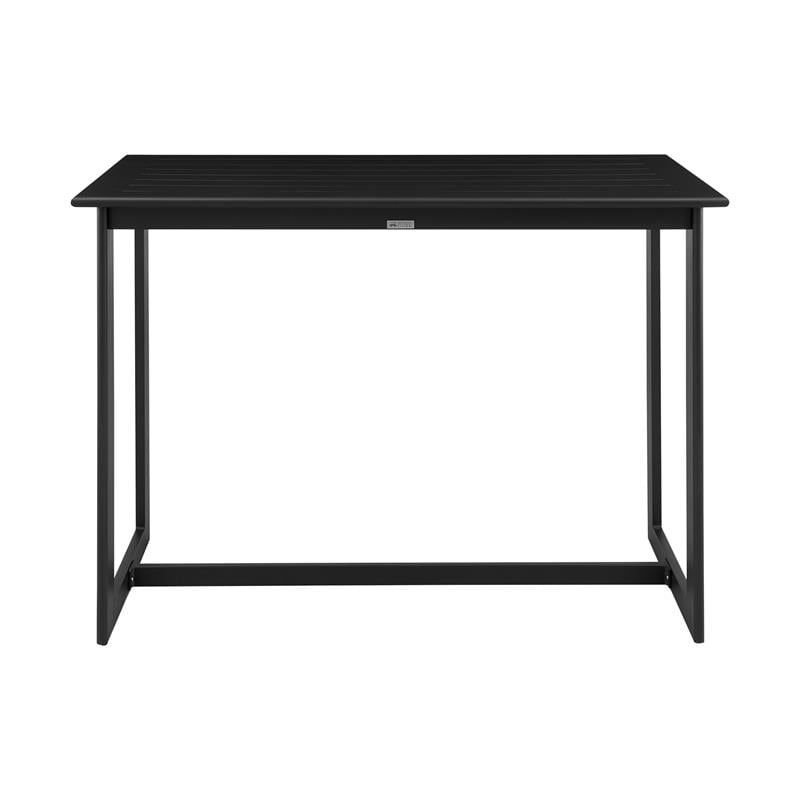 Palma Outdoor Patio 5-Piece Bar Table Set in Aluminum with Grey Cushions
