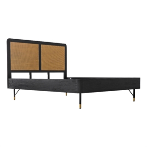 Armen Living Saratoga Modern Wood Queen Platform Frame Bed in Black