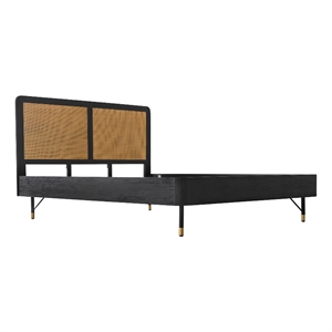 Armen Living Saratoga Modern Wood King Platform Frame Bed in Black