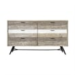 Armen Living Bridges 6-Drawer Modern Wood Dresser in Natural/Gray