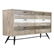 Armen Living Bridges 6-Drawer Modern Wood Dresser in Natural/Gray