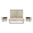 Armen Living Peridot 3-Piece Modern Wood Queen Bedroom Set in Natural