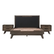 Armen Living Astoria 3-Piece Modern Wood Queen Bedroom Set in Brown
