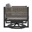 Armen Living Cuffay Aluminum Patio Swivel Glider Lounge Chair in Gray/Black