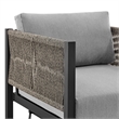 Armen Living Cuffay Aluminum Patio Swivel Glider Lounge Chair in Gray/Black