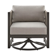Armen Living Cuffay Aluminum Patio Swivel Glider Lounge Chair in Brown/Black