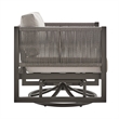 Armen Living Cuffay Aluminum Patio Swivel Glider Lounge Chair in Brown/Black