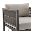 Armen Living Cuffay Aluminum Patio Swivel Glider Lounge Chair in Brown/Black