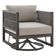 Armen Living Cuffay Aluminum Patio Swivel Glider Lounge Chair in Brown/Black