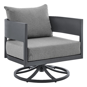 argiope outdoor patio swivel rocking chair in greywith