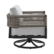 Armen Living Felicia Aluminum Outdoor Patio Swivel Rocking Chair in Gray/Black