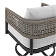Armen Living Felicia Aluminum Outdoor Patio Swivel Rocking Chair in Gray/Black