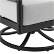 Armen Living Felicia Aluminum Outdoor Patio Swivel Rocking Chair in Gray/Black