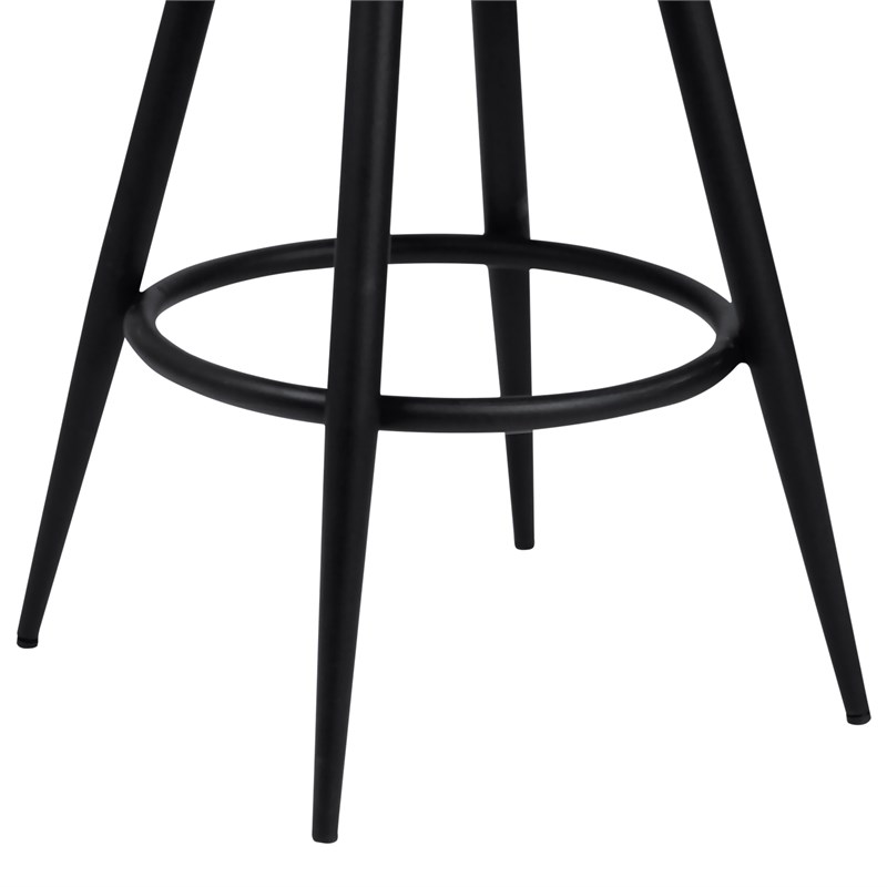 armen living justin 26&quot modern metal swivel counter stool in black/coffee