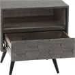 Armen Living Makena 1-Drawer Modern Wood Nightstand in Gray/Black