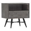 Armen Living Makena 1-Drawer Modern Wood Nightstand in Gray/Black