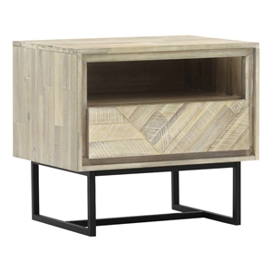 Armen Living Peridot 1-Drawer Modern Wood Night Stand in Natural