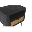 Armen Living Saratoga 1-Drawer Modern Wood Night Stand in Black