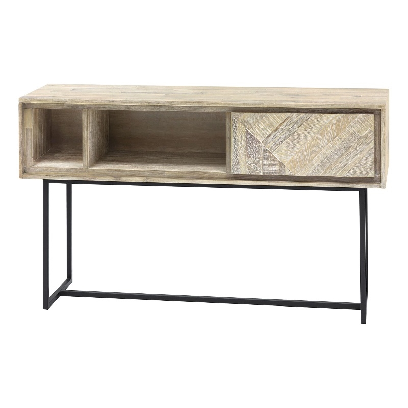 Armen Living Peridot 1-Drawer Modern Wood Console Table in Natural