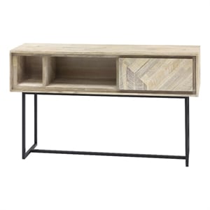 Armen Living Peridot 1-Drawer Modern Wood Console Table in Natural