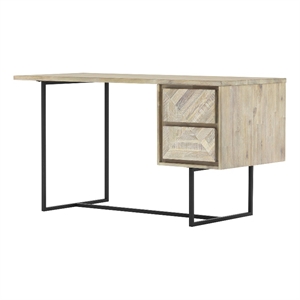 Armen Living Peridot 24&quot2-Drawer Modern Wood Desk in Natural