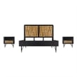 Armen Living Saratoga 3-Piece Modern Wood Queen Bedroom Set in Black