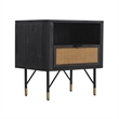 Armen Living Saratoga 3-Piece Modern Wood King Bedroom Set in Black