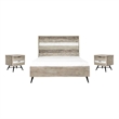 Armen Living Bridges 3-Piece Modern Wood Queen Bedroom Set in Natural