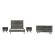Armen Living Makena 4-Piece Modern Wood Queen Bedroom Set in Natural