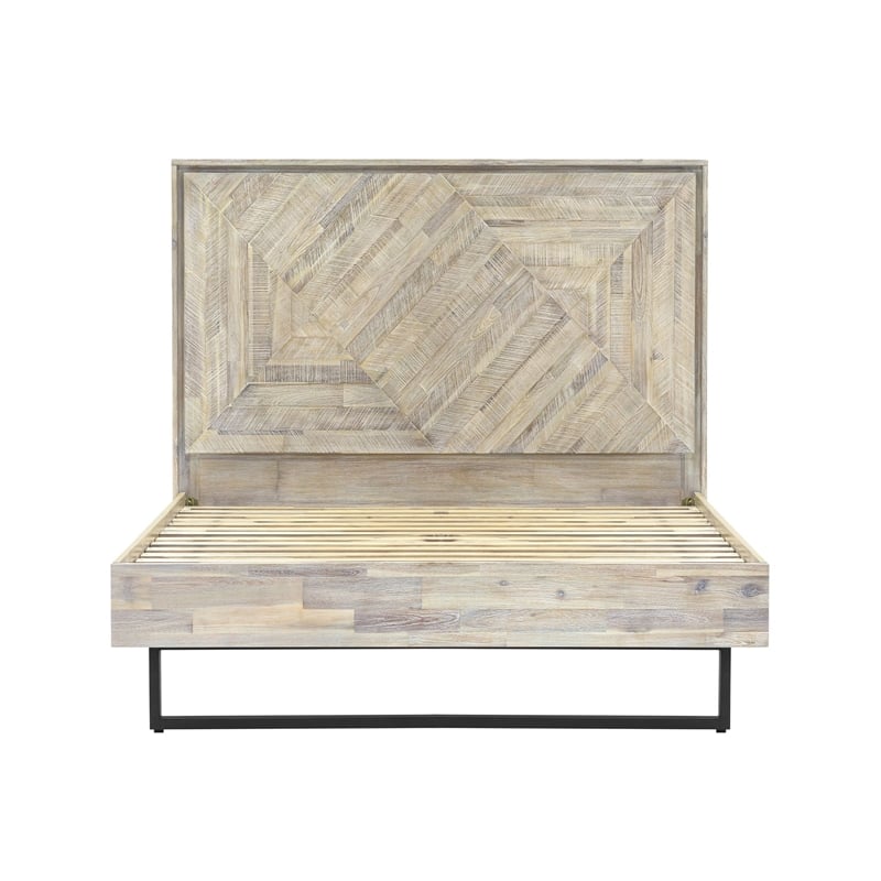 Armen Living Peridot 4-Piece Modern Wood Queen Bedroom Set in Natural