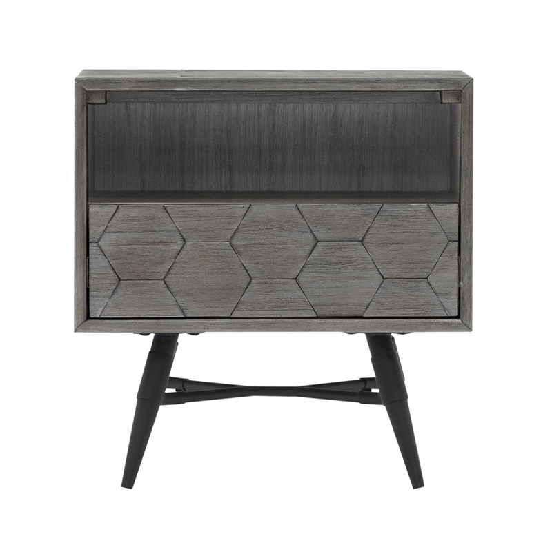 Armen Living Makena 4-Piece Modern Wood King Bedroom Set in Natural