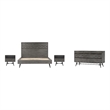 Armen Living Makena 4-Piece Modern Wood King Bedroom Set in Natural