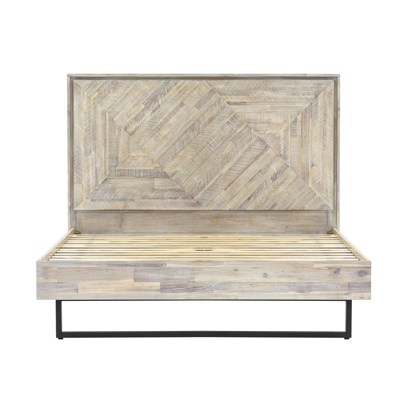 Armen Living Peridot 4-Piece Modern Wood King Bedroom Set in Natural