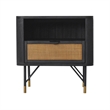Armen Living Saratoga 4-Piece Modern Wood Queen Bedroom Set in Black