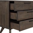 Armen Living Astoria 4-Piece Modern Wood King Bedroom Set in Brown
