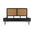 Armen Living Saratoga 4-Piece Modern Wood King Bedroom Set in Black