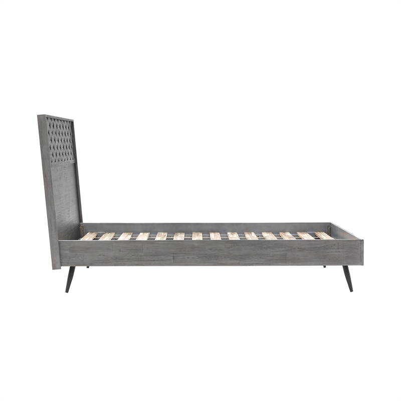 Armen Living Makena Modern Wood Queen Platform Bed Frame in Gray