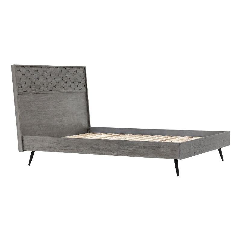 Armen Living Makena Modern Wood Queen Platform Bed Frame in Gray