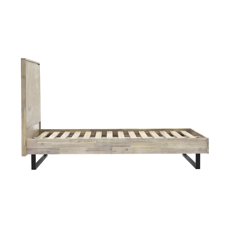 Armen Living Peridot Modern Wood Queen Platform Bed Frame in Natural